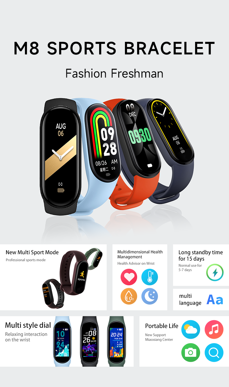M8 Smart Watch Uomo Donna Fitn - Smartwatch Digital Watches For Women recensione e prezzo